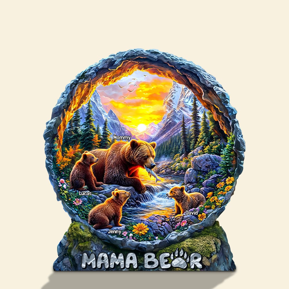 Bear Mom Plaque - Personalized Gifts For Mother 04hutn270325