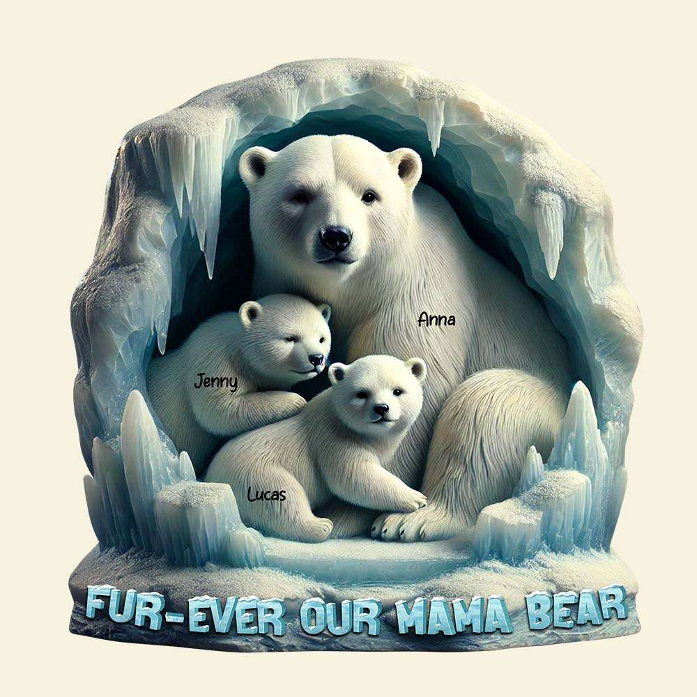 Personalized Gifts For Mom Acrylic Plaque, Polar Bear 02QHTN030425