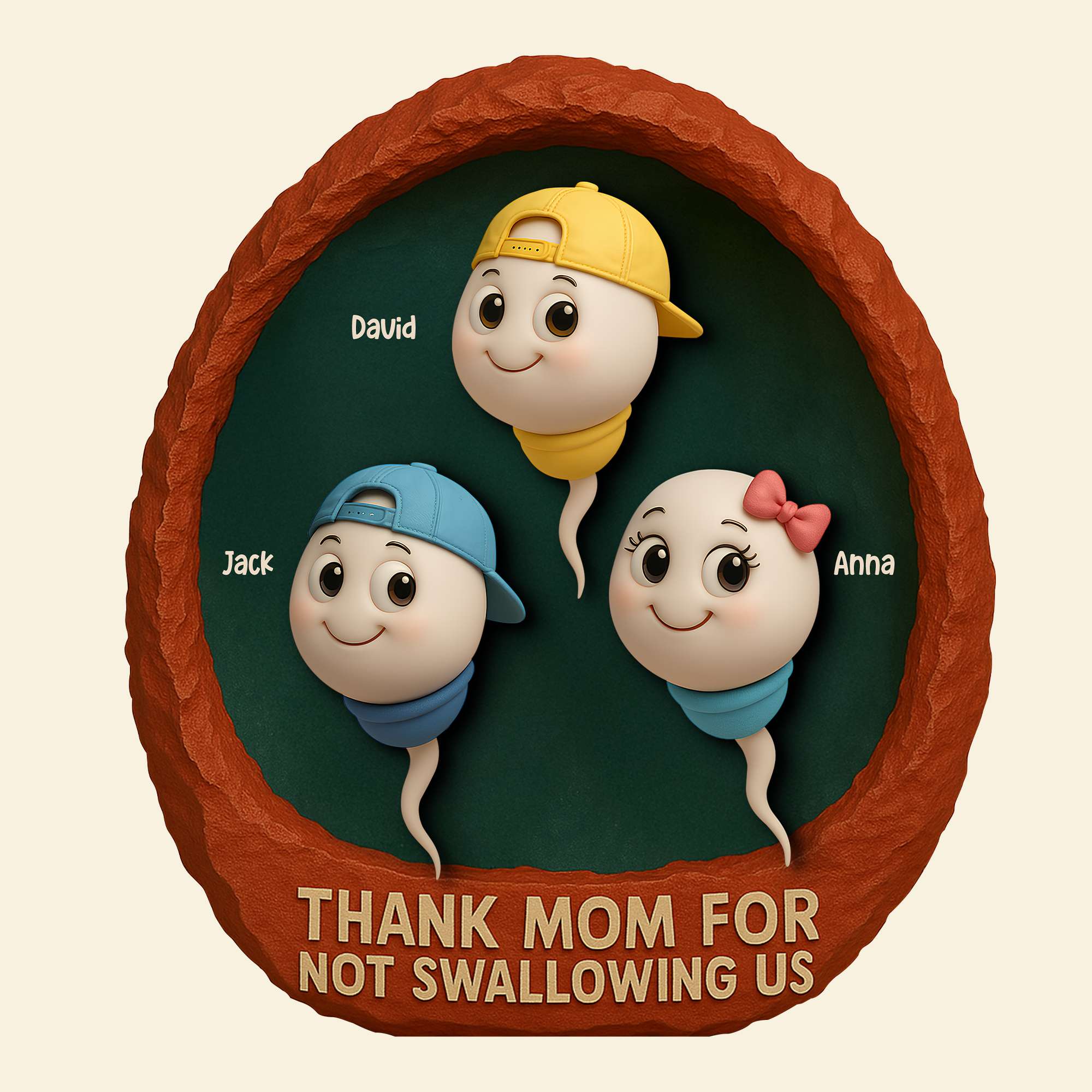Personalized Gifts For Mom Plaque Thank You For Not Swallowing Us Funny Kids 01OHTN140425