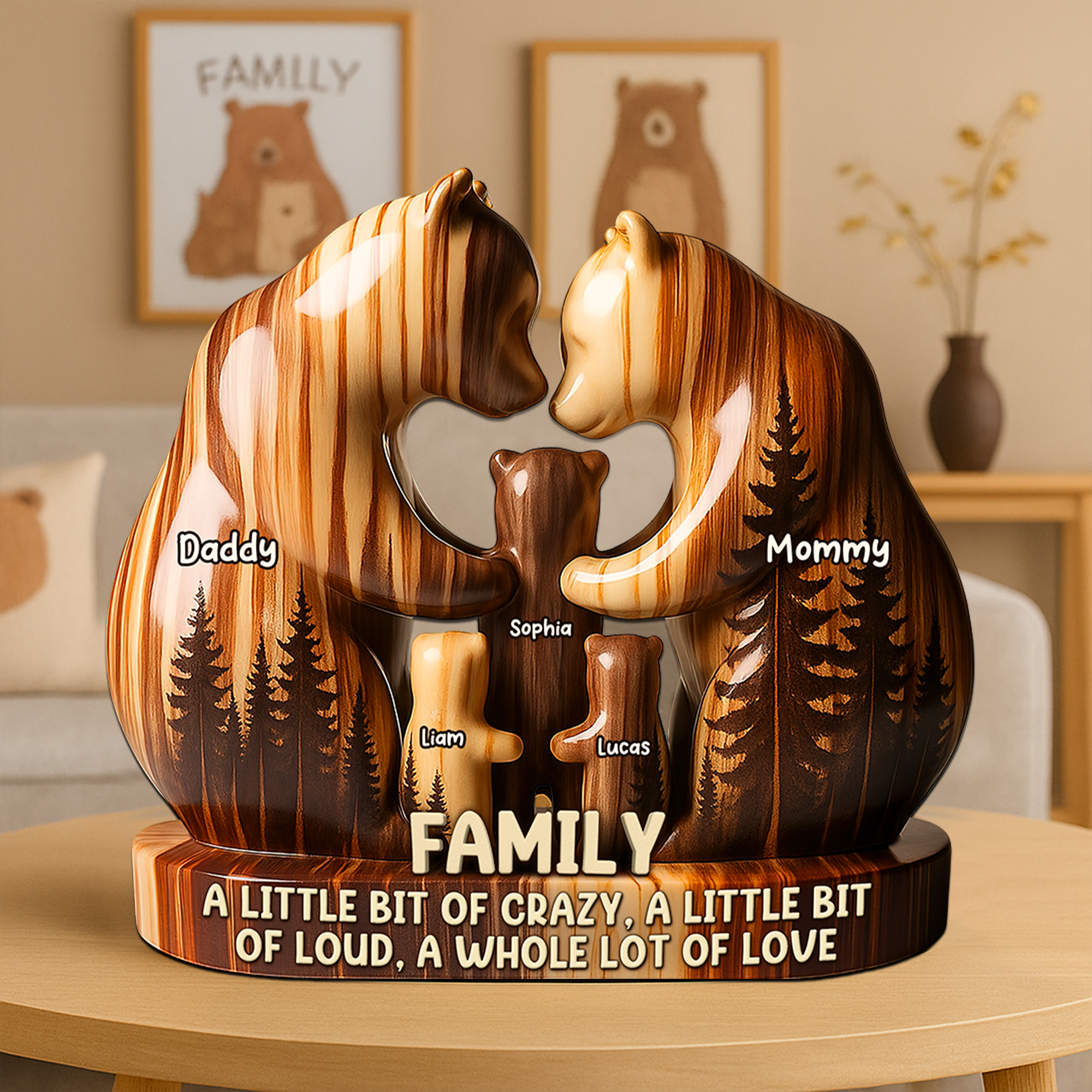 Personalized Gifts For Bear Family Acrylic Plaque 03TGPU180625