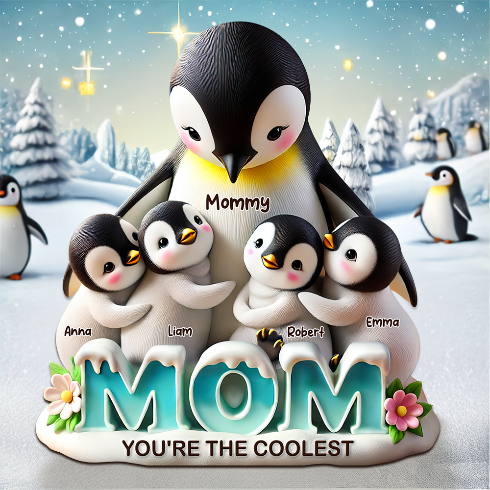 Penguin Plaque - Personalized Gifts For Mom 02hupu180425