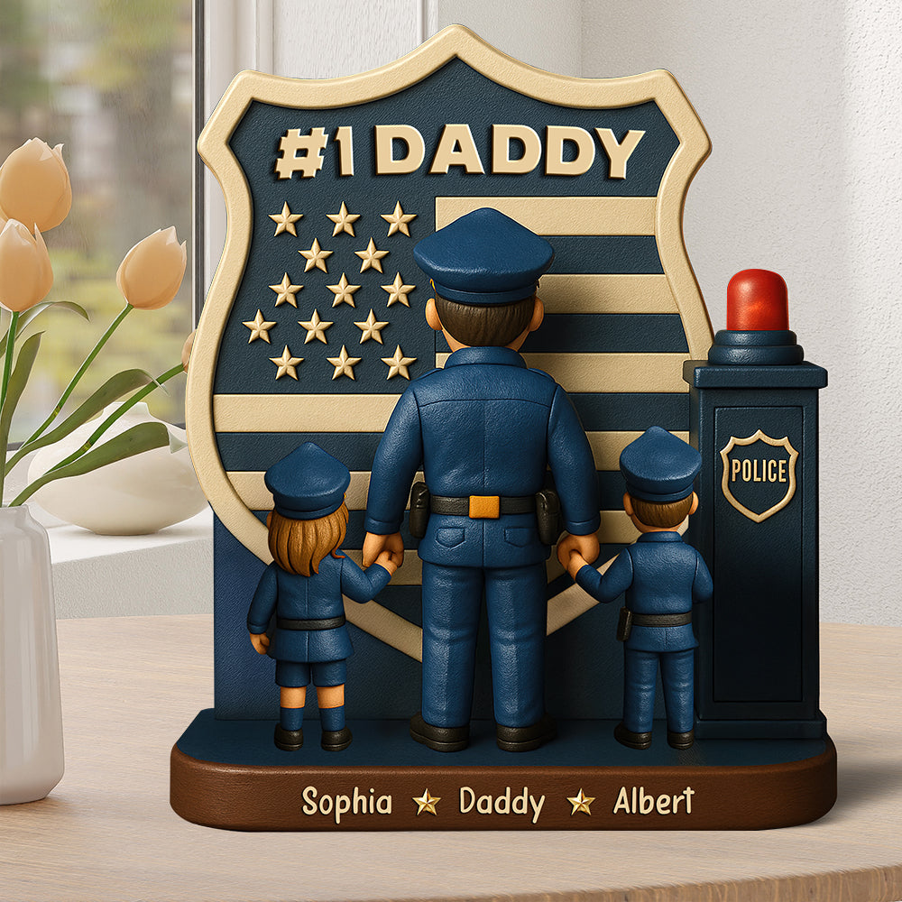 Police Dad Plaque - Personalized Christmas Gifts For Dad 03toqn060525