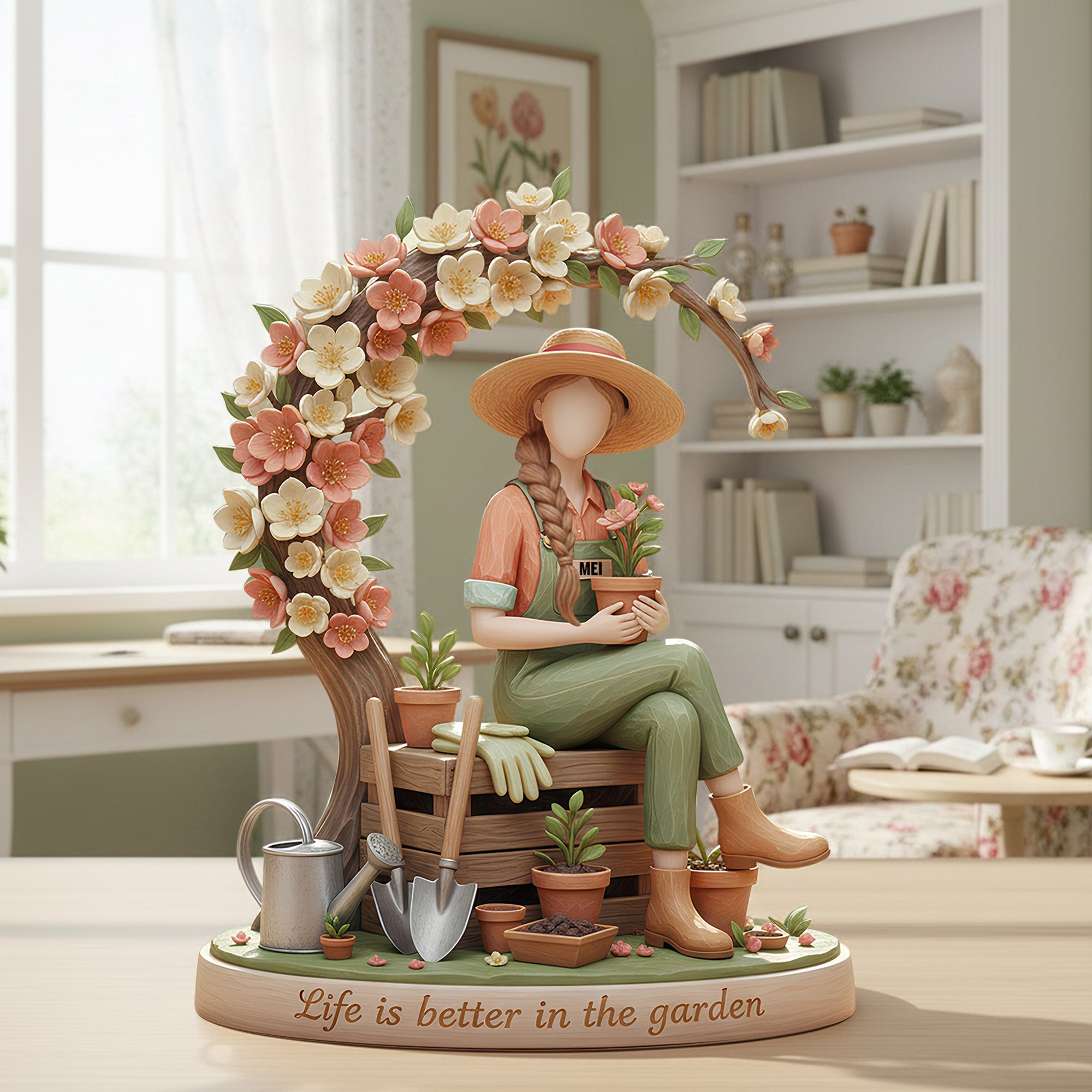 Gardening Girl Acrylic Plaque - Personalized Gifts 02pglu051225