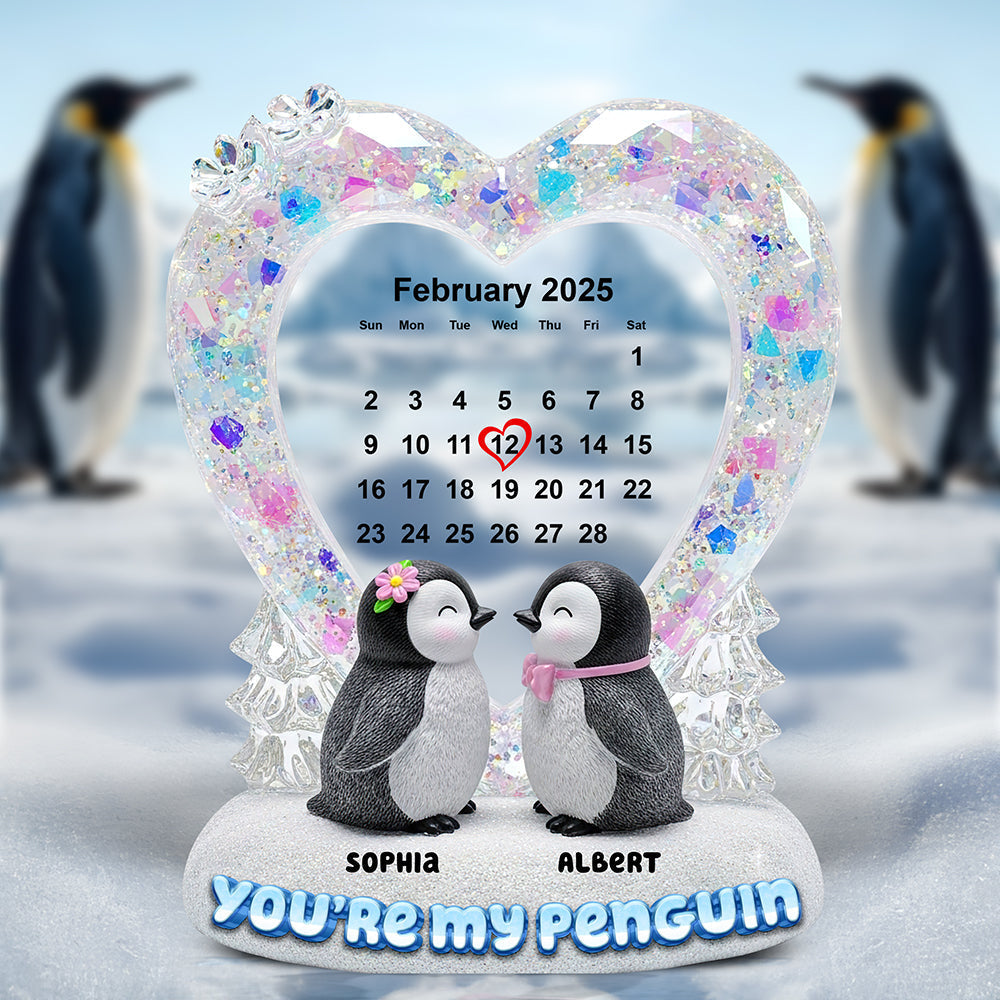 Penguin Couple Acrylic Plaque - Personalized Gifts For Couple 03toqn210625