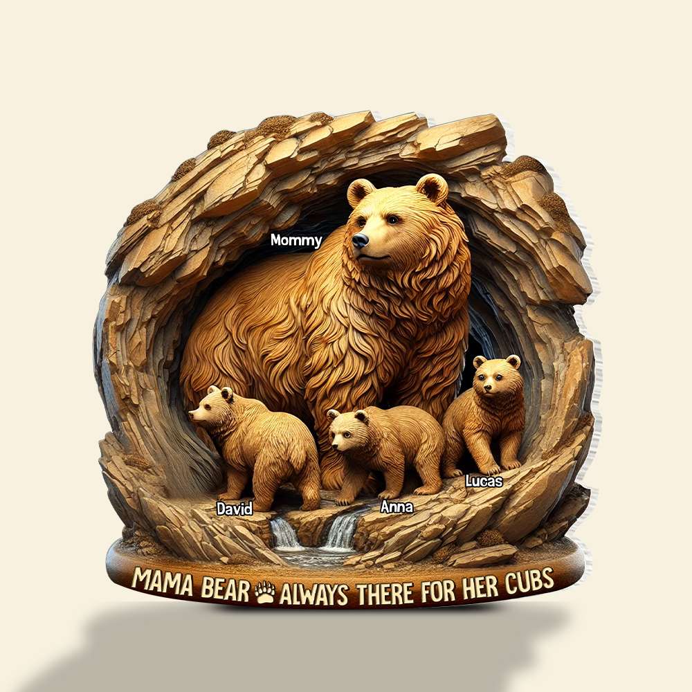 Mama Bear - Mom Plaque - Personalized Gifts For Mother 02TGTN250325