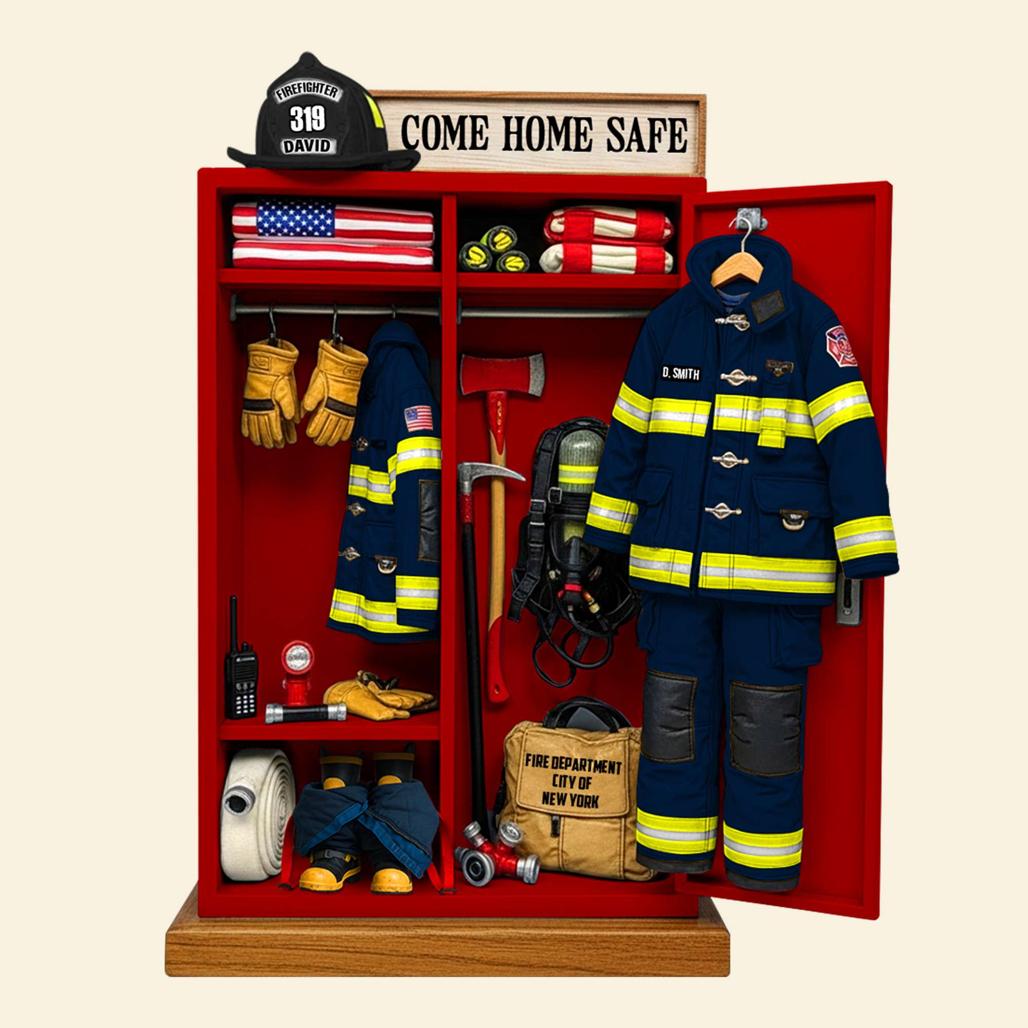 Firefighter’s Gear Locker Acrylic Plaque - Personalized Christmas Gifts For Firefighter 04QHTN060625