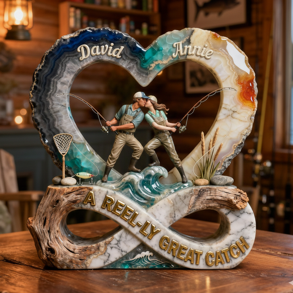 Fishing Couple Great Catch Acrylic Plaque - Personalized Gift For Fishing Couple 03QHLU160126
