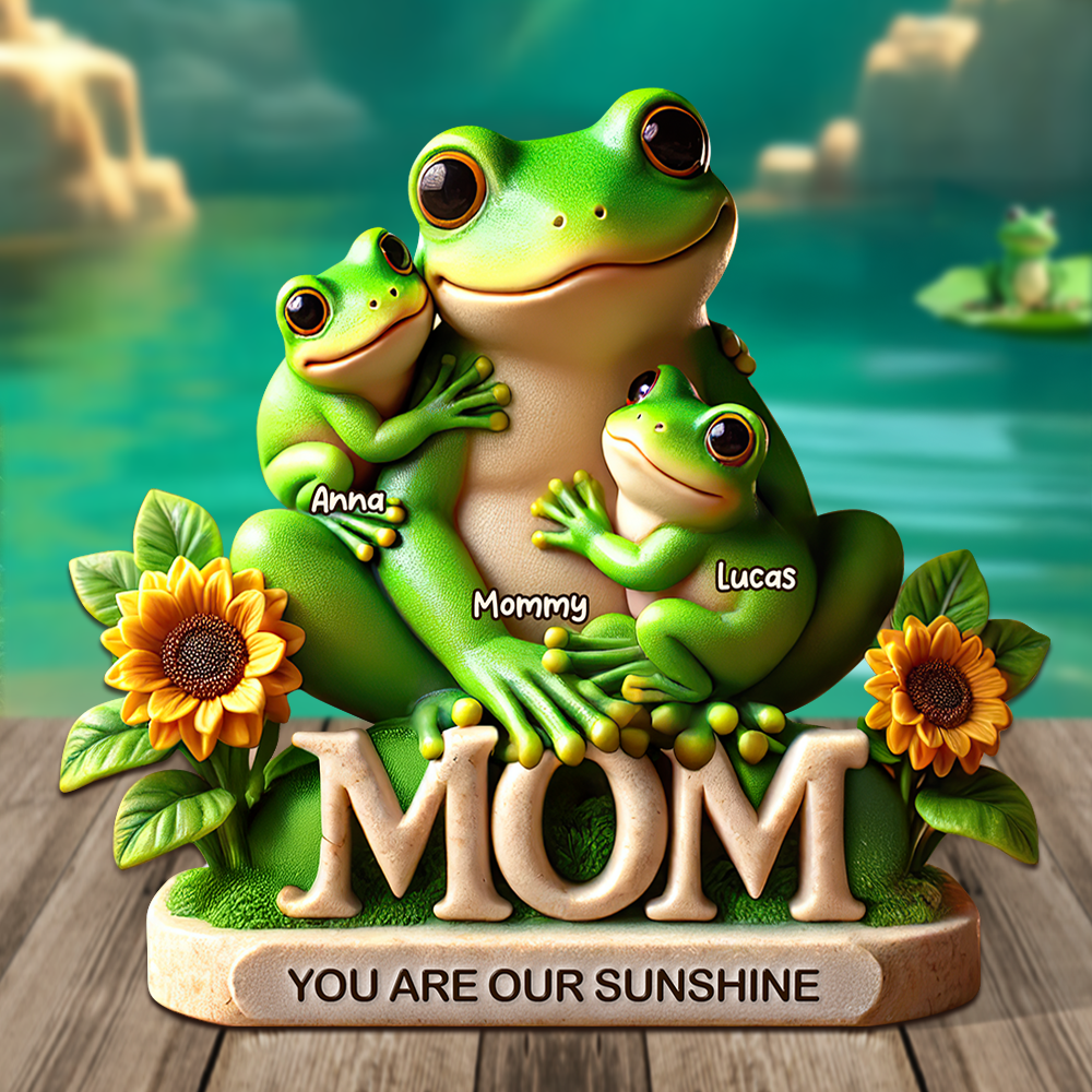 Frog Mom Plaque - Personalized Gift For Mom 03HUPU190425