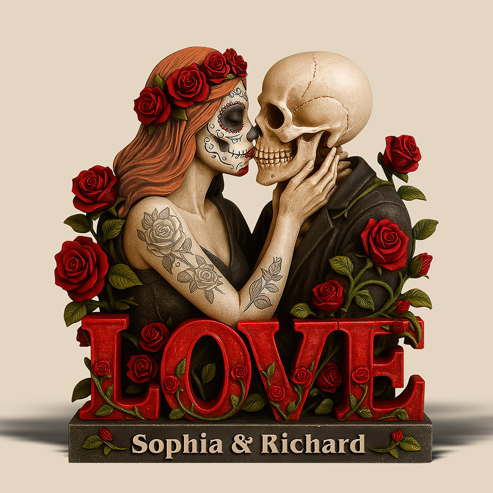 Skull Couple Acrylic Plaque - Personalized Gifts For Couple 06naqn230525