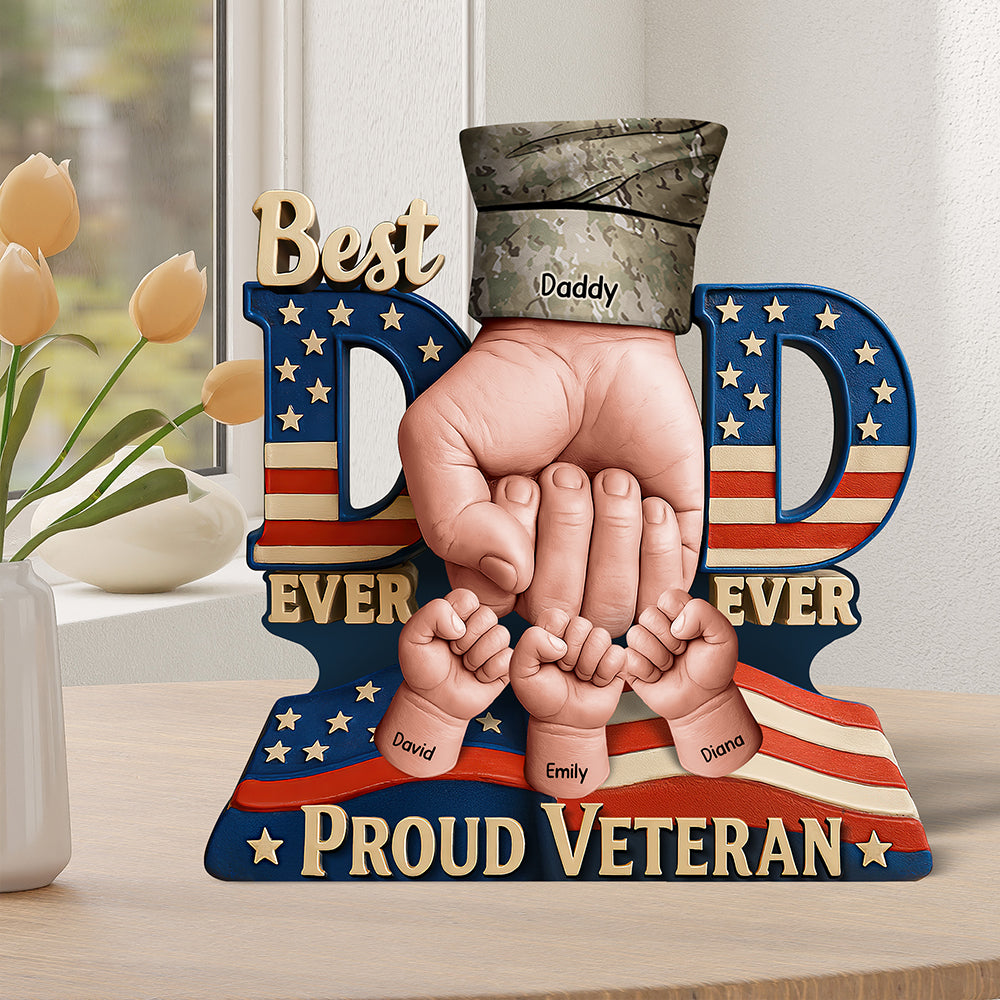 Proud Veteran Dad Acrylic Plaque - Personalized Gifts For Father 04HUQN080525