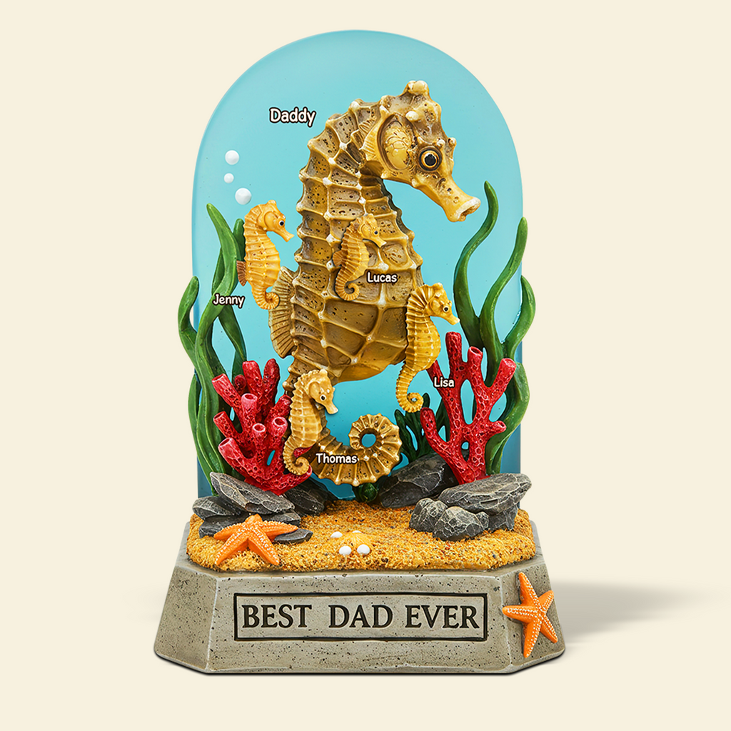 Seahorse Dad Plaque - Personalized Gifts For Dad 02qhpu100525