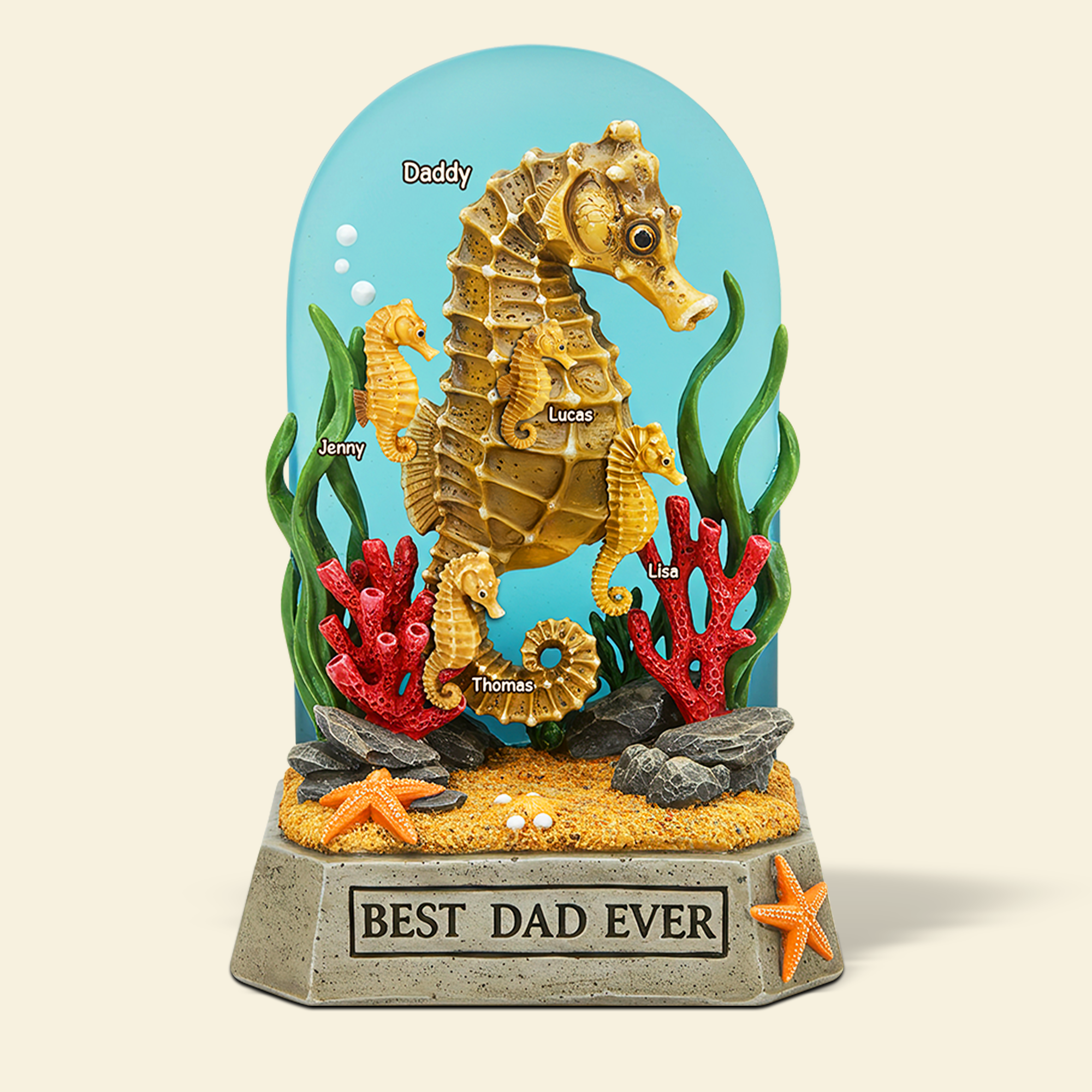 Seahorse Dad Plaque - Personalized Gifts For Dad 02qhpu100525