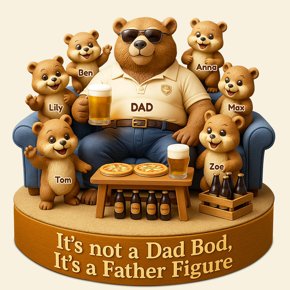 Bear Dad Bod Acrylic Plaque Personalized Gifts For Dad 03TODT010524