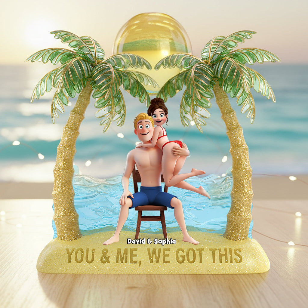 Seaside Romance Couple Acrylic Plaque - Personalized Gifts For Couples 04OHLU111125
