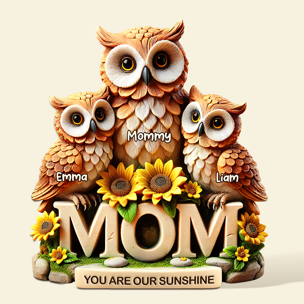 Owl Mom Plaque - Personalized Gift For Mom 02HUPU190425