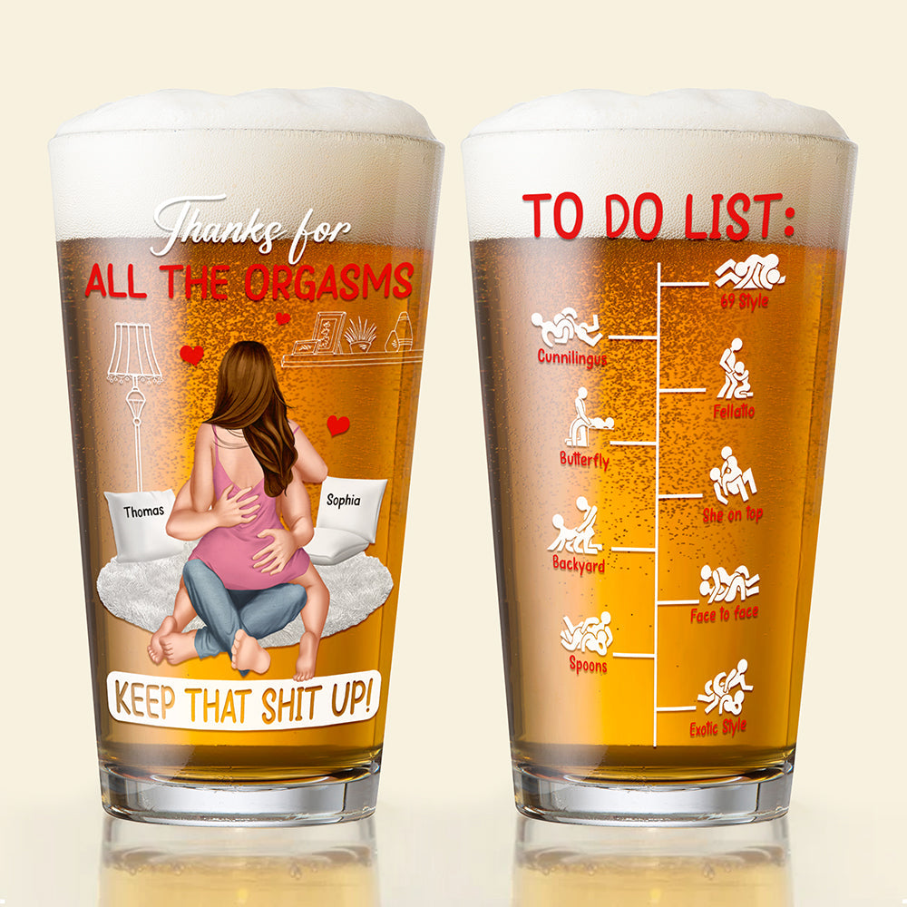 Naughty Couple Beer Glass - Personalized Gifts For Couple 01ohqn120525hh