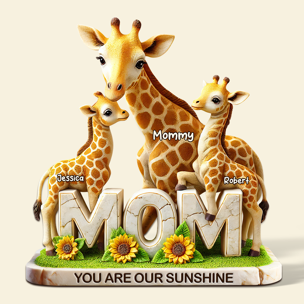 Giraffe Mom Plaque - Personalized Gifts For Mom 02hupu210425