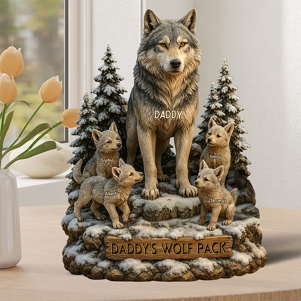 Wolf Dad Plaque - Personalized Gifts For Dad 01xqqn160425