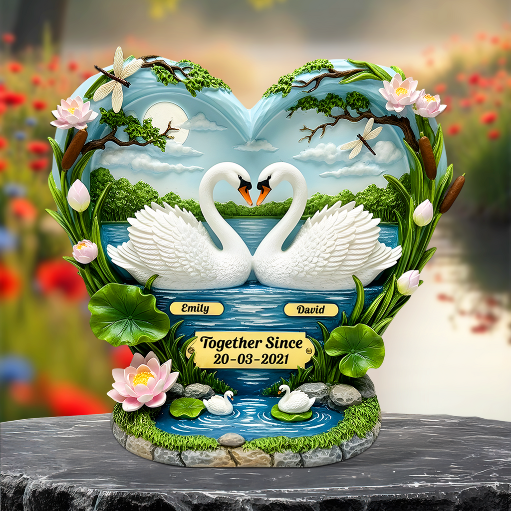 Swan Couple Acrylic Plaque - Personalized Gifts For Couple 03tgpu130625