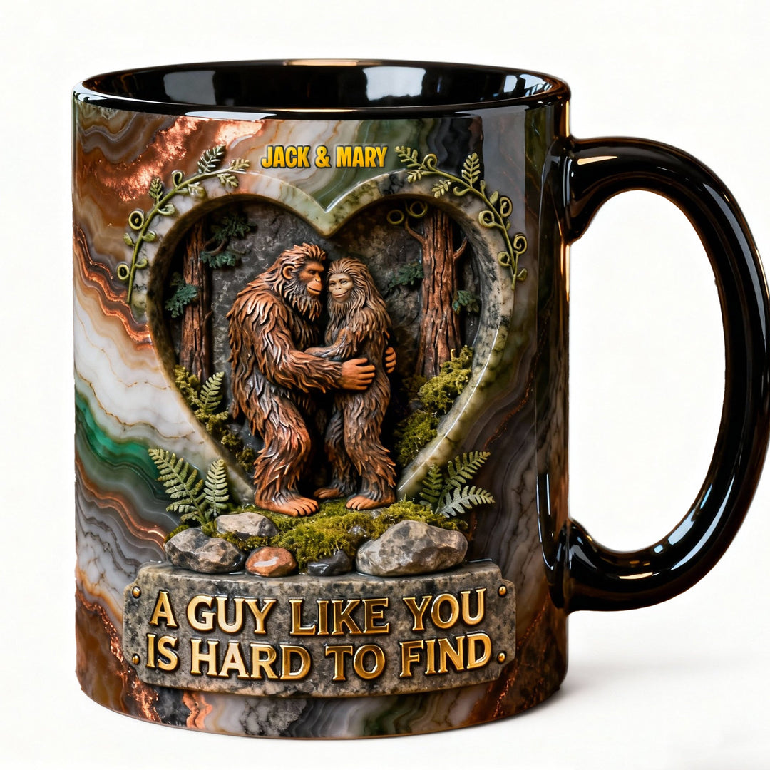 Romantic Bigfoot Couple, Personalized Gifts For Couple Accent Mug 05QHTN160126