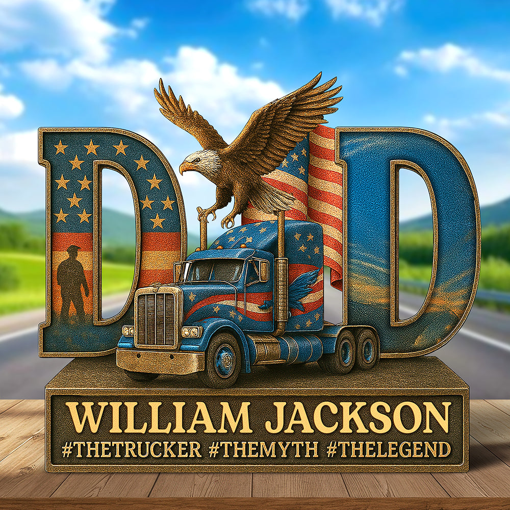 Trucker Dad Acrylic Plaque - Personalized Gifts For Dad Christmas Decor 06qhqn090525