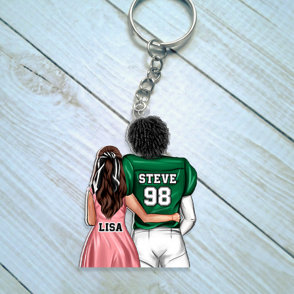 Personalized Gifts For Couple Keychain Couple Hugging Back View 072QHHU110125TM