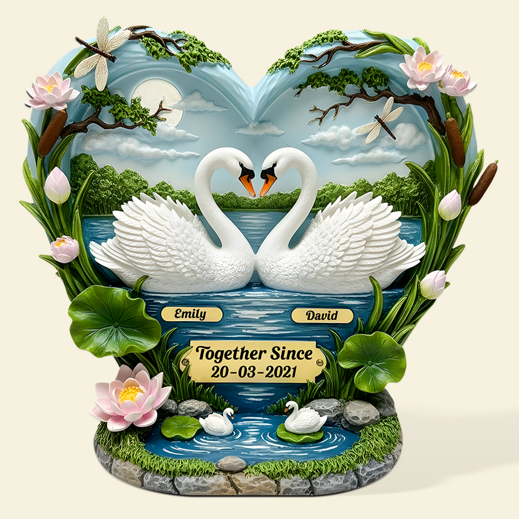 Swan Couple Acrylic Plaque - Personalized Gifts For Couple 03tgpu130625