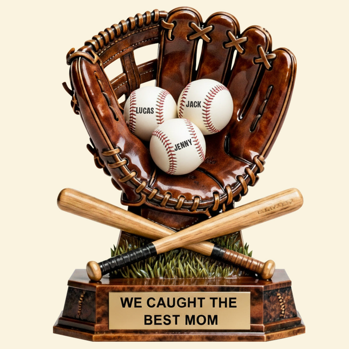 Caught The Best Mom Acrylic Plaque - Personalized Gifts For Baseball Lovers 01hytn030226