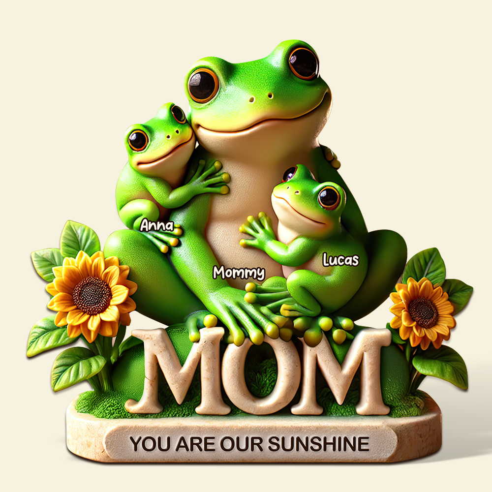Frog Mom Plaque - Personalized Gift For Mom 03HUPU190425