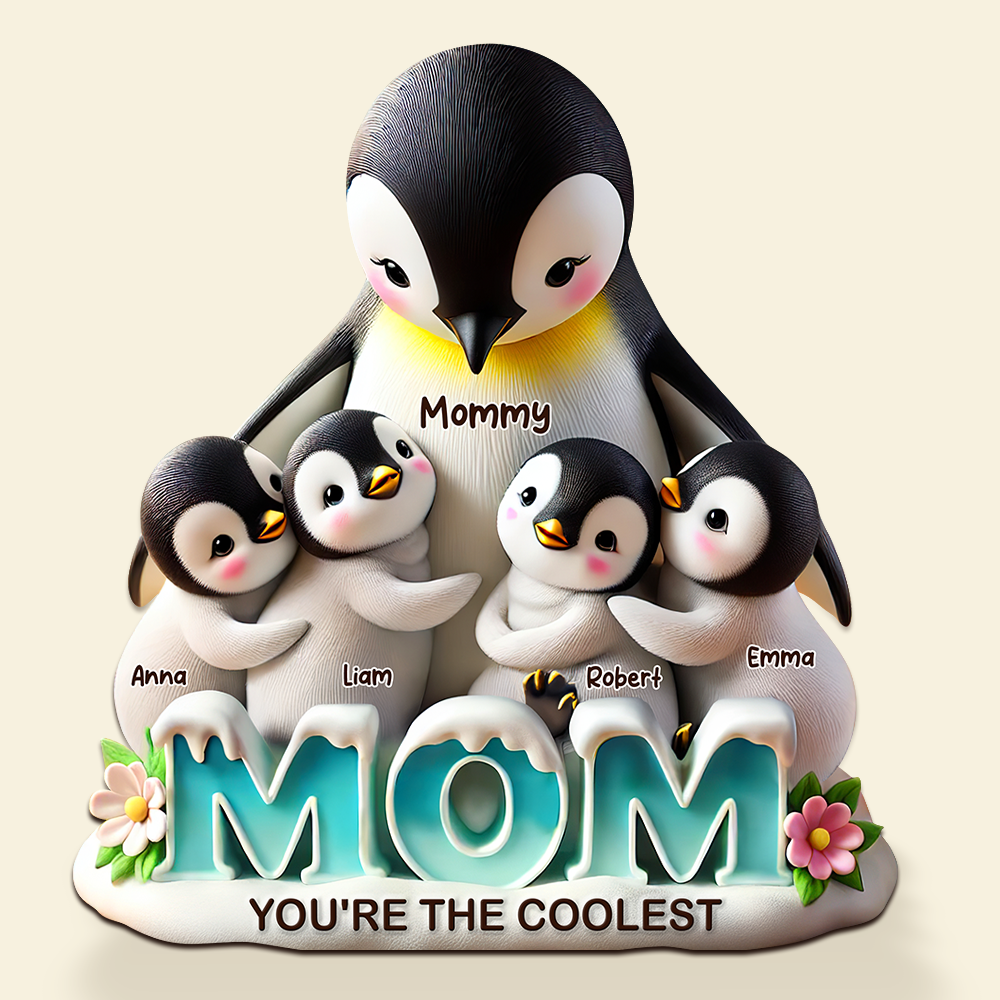 Penguin Plaque - Personalized Gifts For Mom 02hupu180425