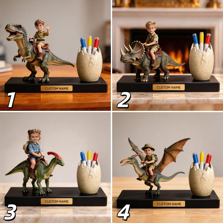 Personalized Dinosaur Rider Pen Holder Ornament