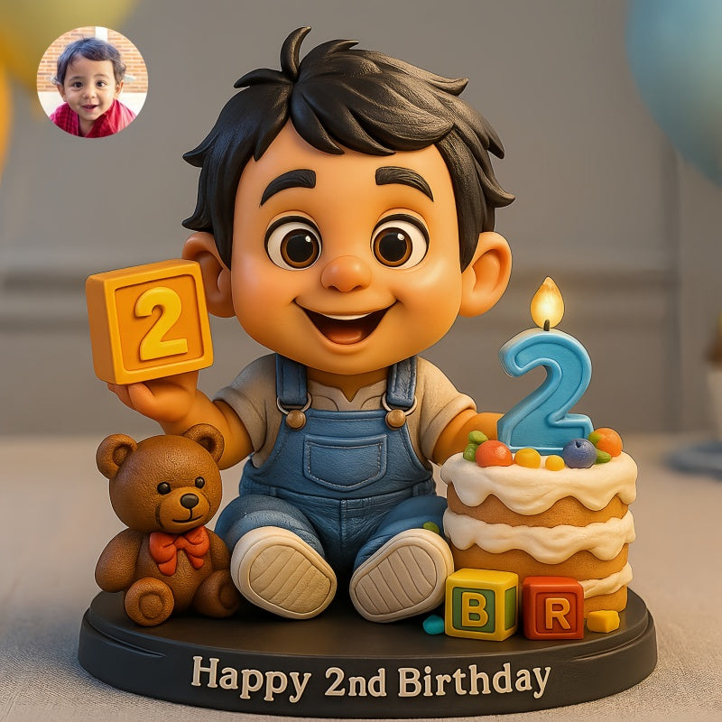 Custom Baby Birthday Themed Pixar Style Portrait Decorative Figurine