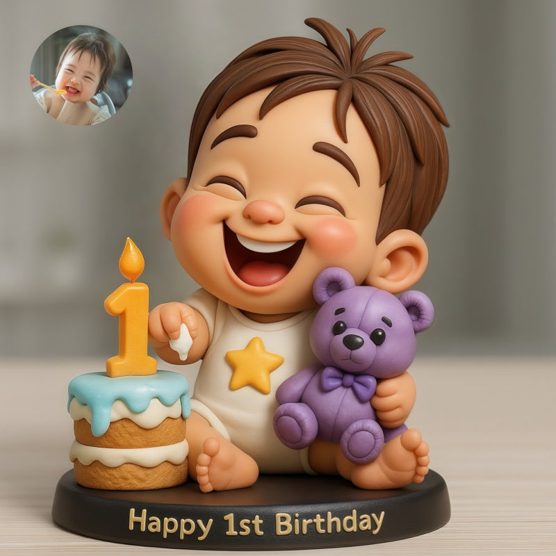 Custom Baby Birthday Themed Pixar Style Portrait Decorative Figurine