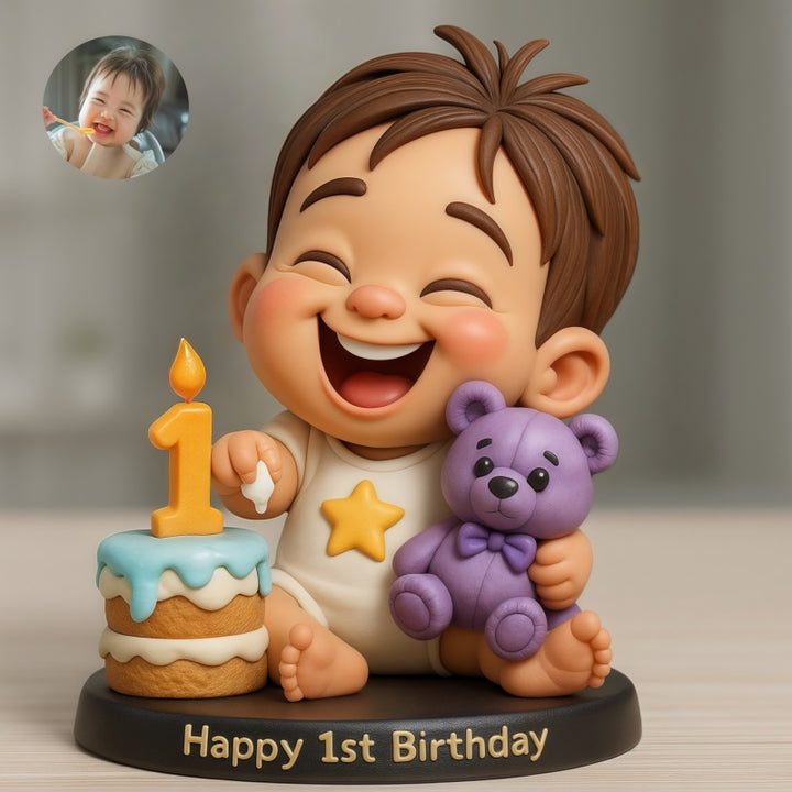Custom Baby Birthday Themed Pixar Style Portrait Decorative Figurine