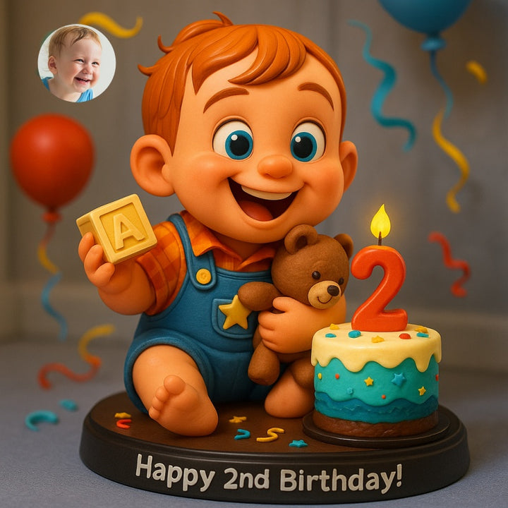 Custom Baby Birthday Themed Pixar Style Portrait Decorative Figurine