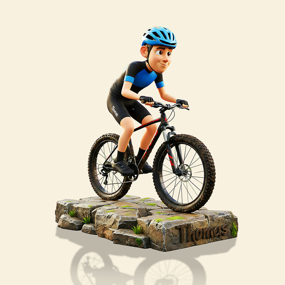 Teenager Riding Bicycle Plaque - Custom Photo Gifts For Bicycle Lovers 02pata290825