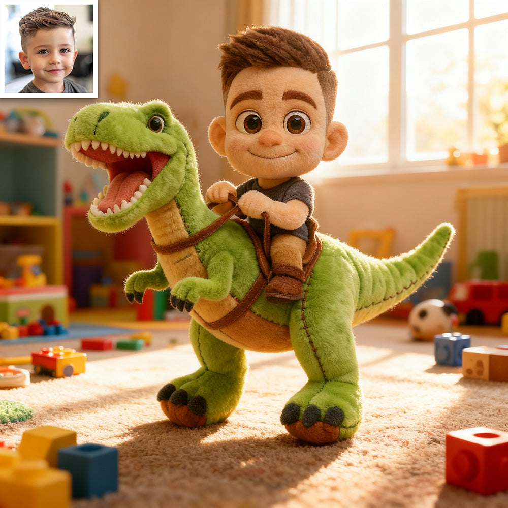 Customized Photo Pixar Style Dinosaur Knight Plush Toy Pillow
