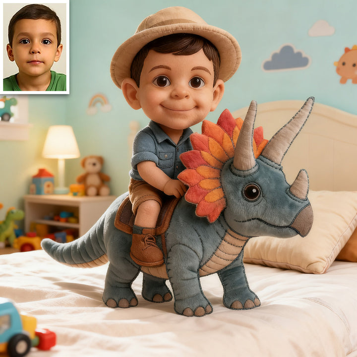 Customized Photo Pixar Style Dinosaur Knight Plush Toy Pillow