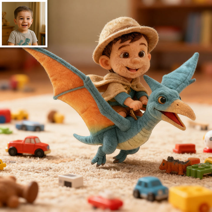 Customized Photo Pixar Style Dinosaur Knight Plush Toy Pillow
