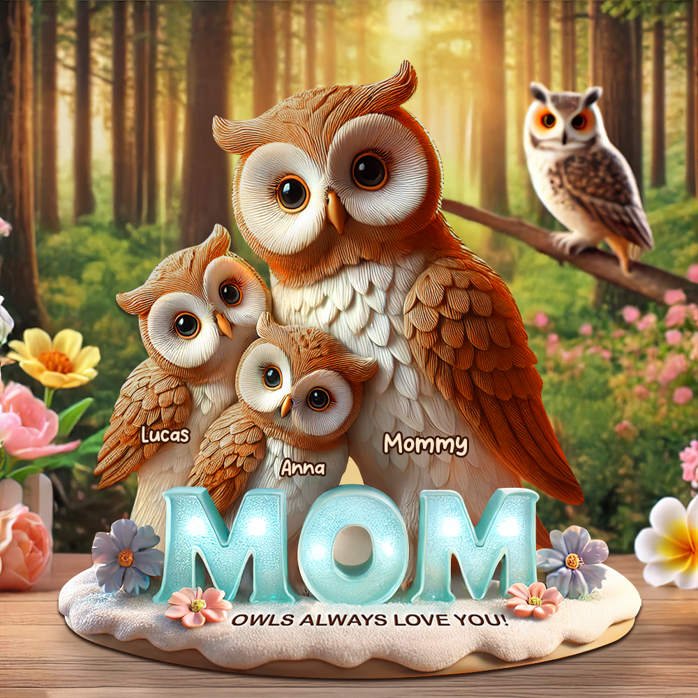 Owl Mom Plaque - Personalized Gifts For Mom 01hupu170425