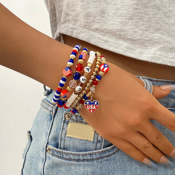 Independence Day Usa American Flag Bracelet