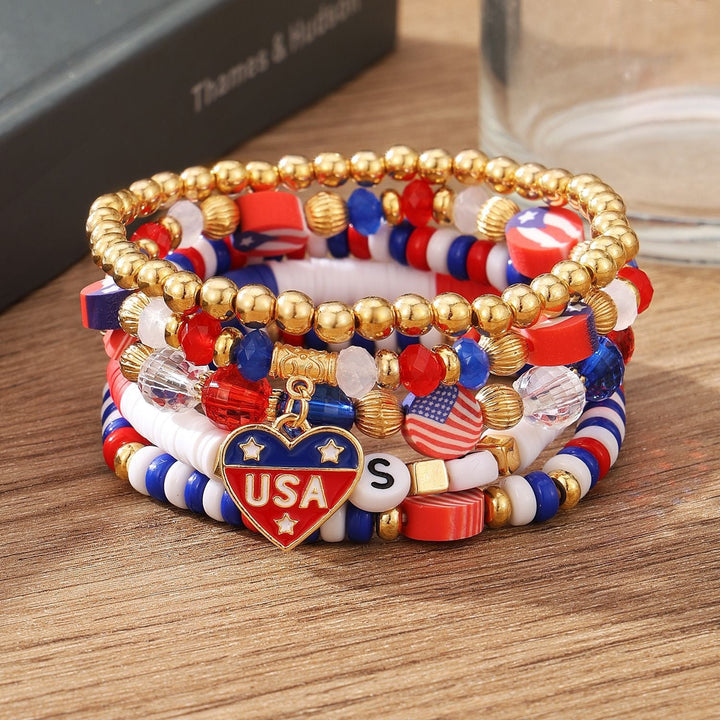 Independence Day Usa American Flag Bracelet