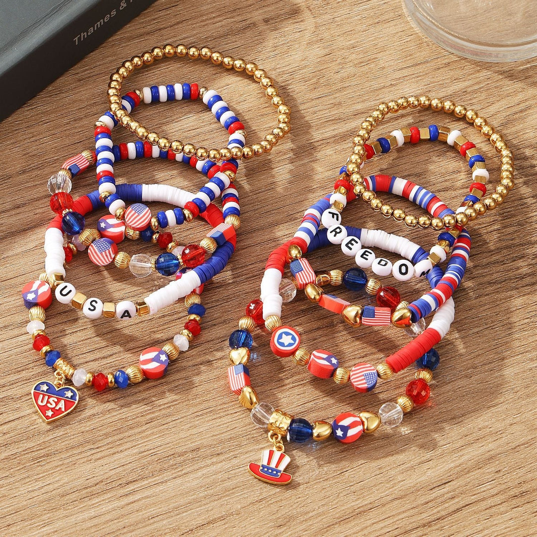 Independence Day Usa American Flag Bracelet