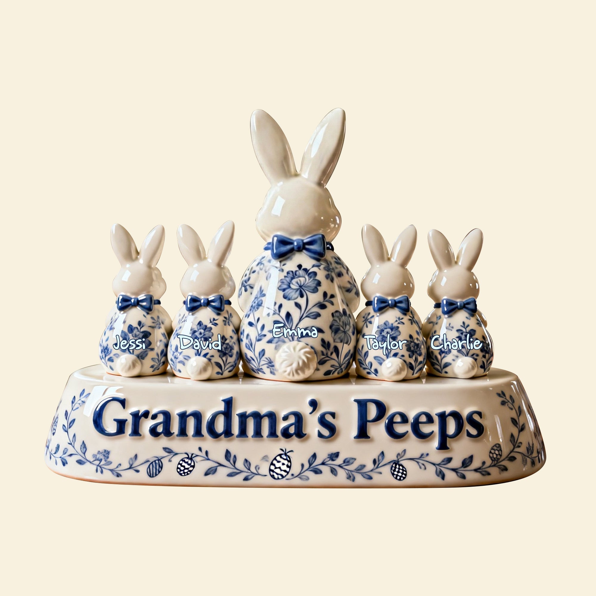 Toile de jouy Grandma Peeps Acrylic Plaque - Personalized Gifts For Easter Day Grandma Plaque 06NALU290126