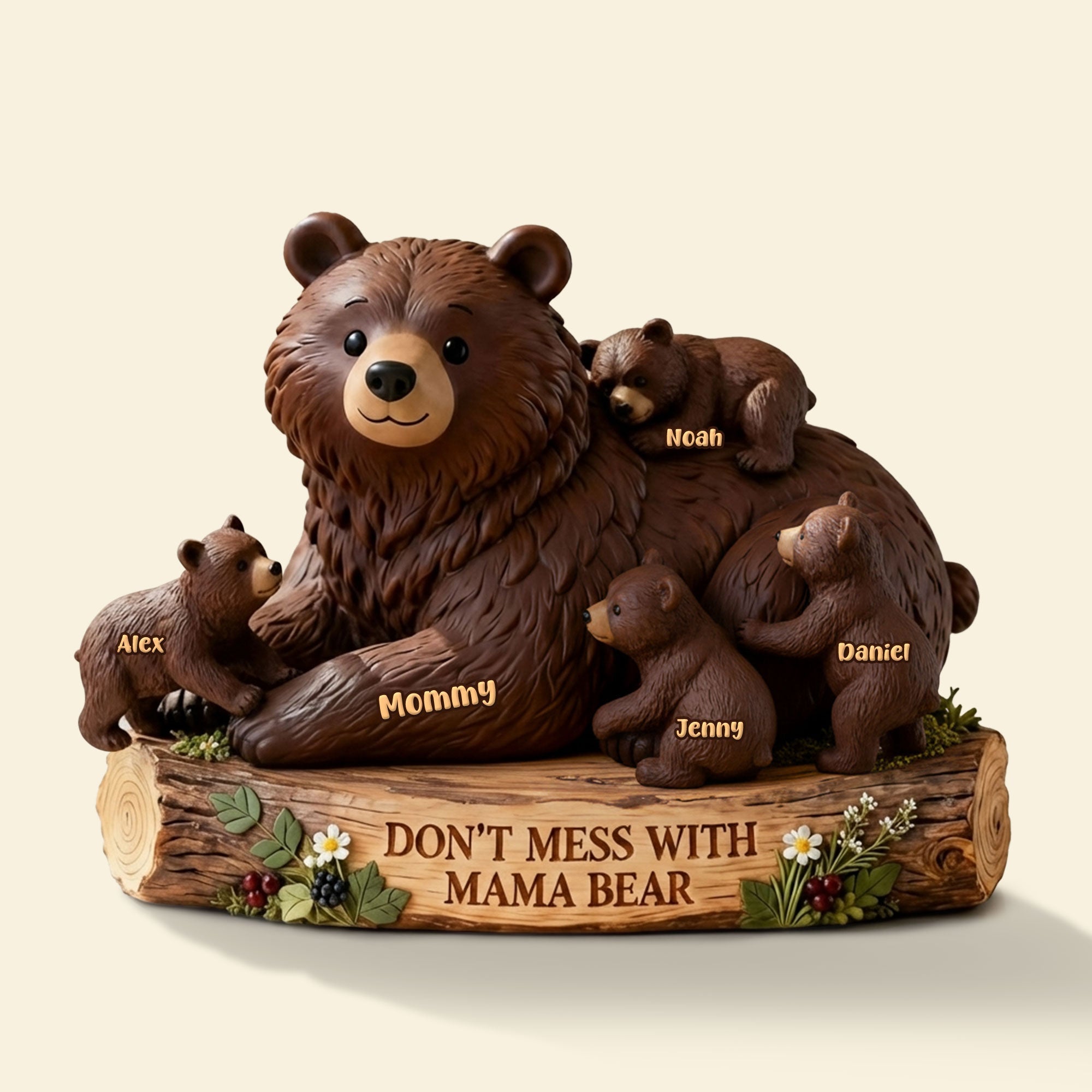 Cute Mama Bear Acrylic Plaque - Personalized Gift For Mom 04KITI050226