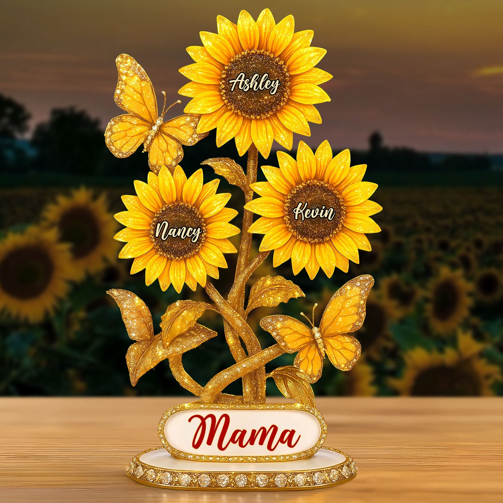 Personalized Gifts For Mom Plaque Sunflower Mama 02xqti140425