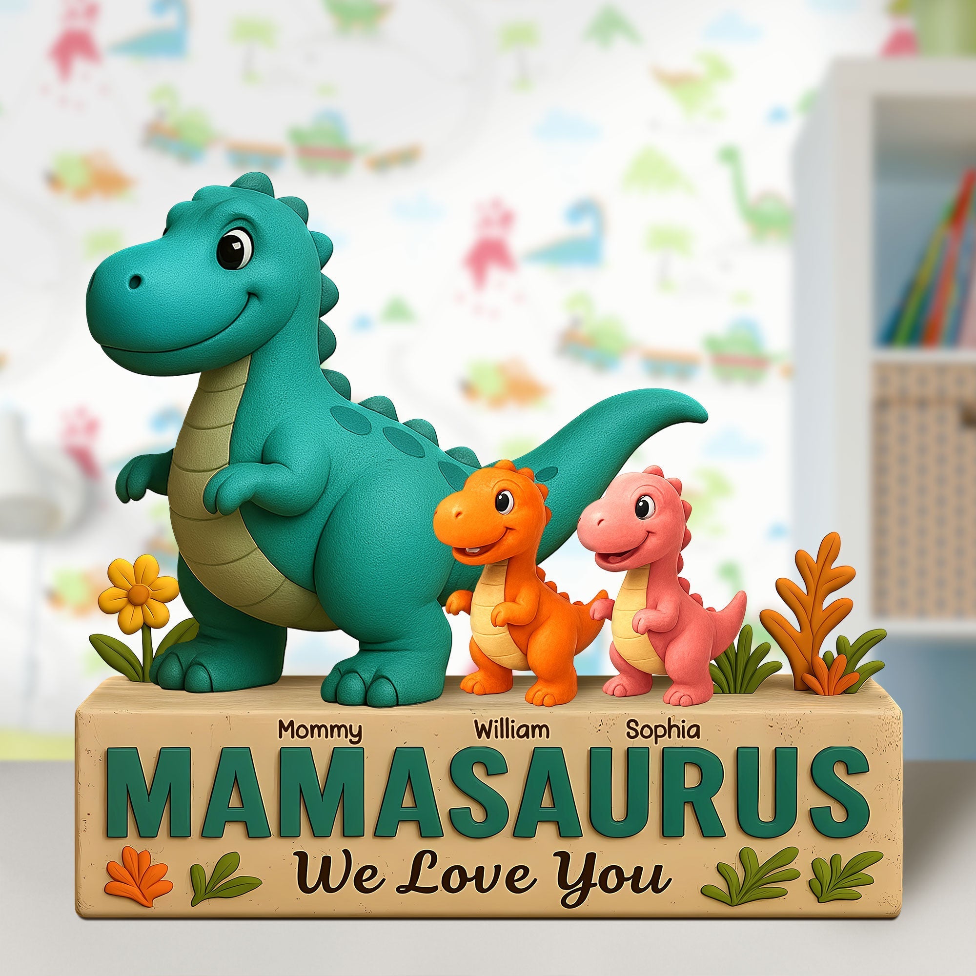 Personalized Gifts For Mom Plaque Mamasaurus We Love You 05nati140425