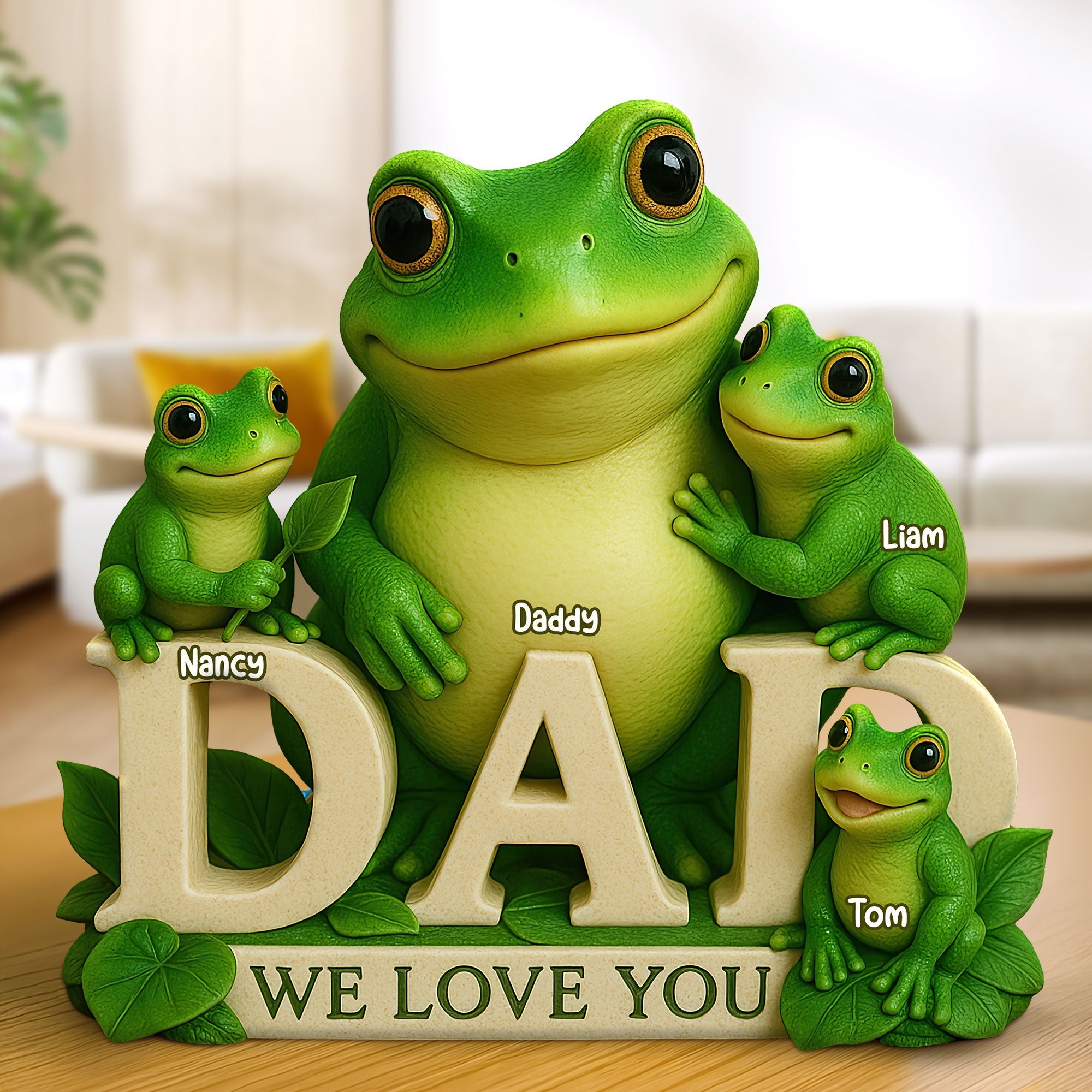 Frog Dad Plaque - Personalized Gifts For Dad 02huti100525