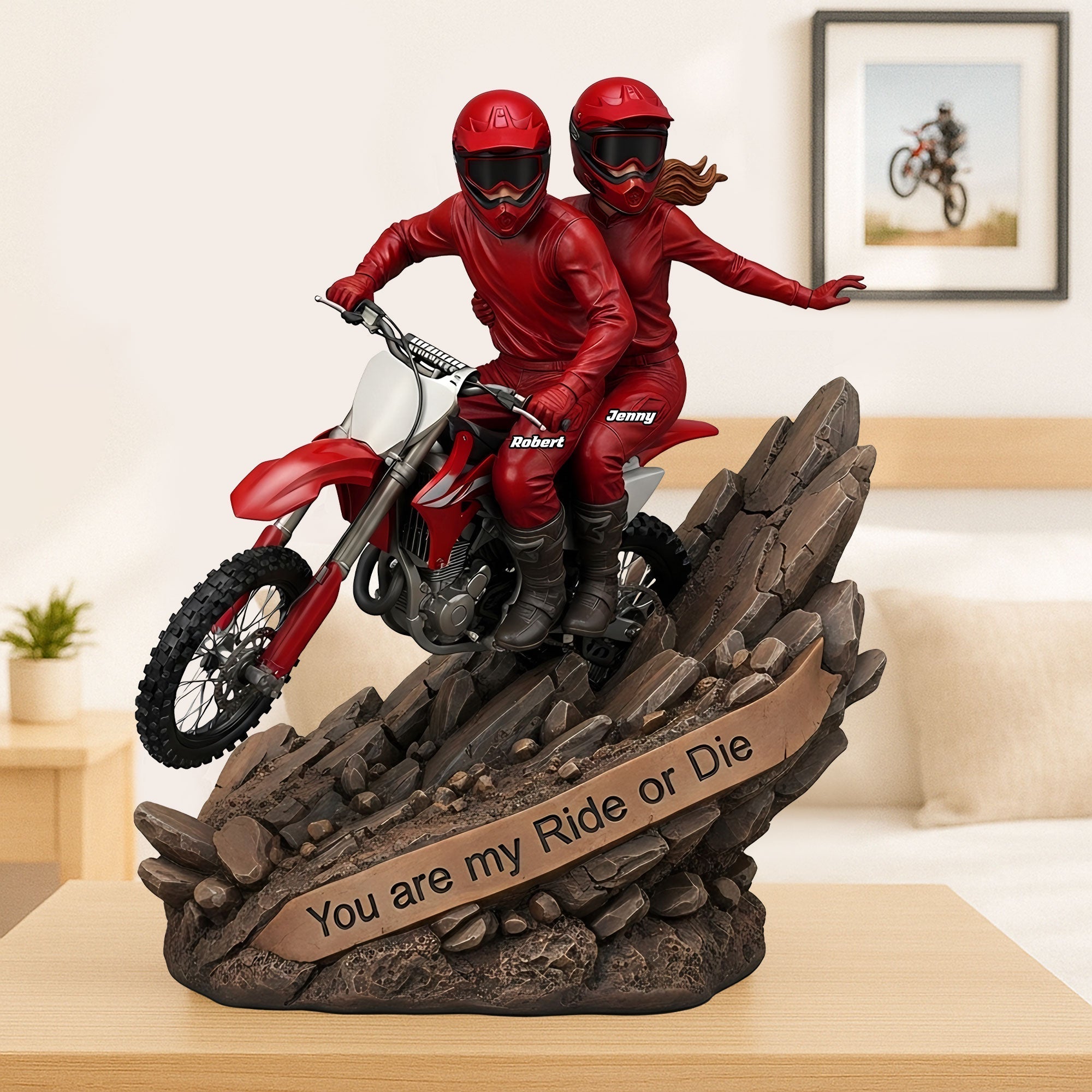 Motocross Couple Plaque - Personalized Gifts For Couple 04tgti090725