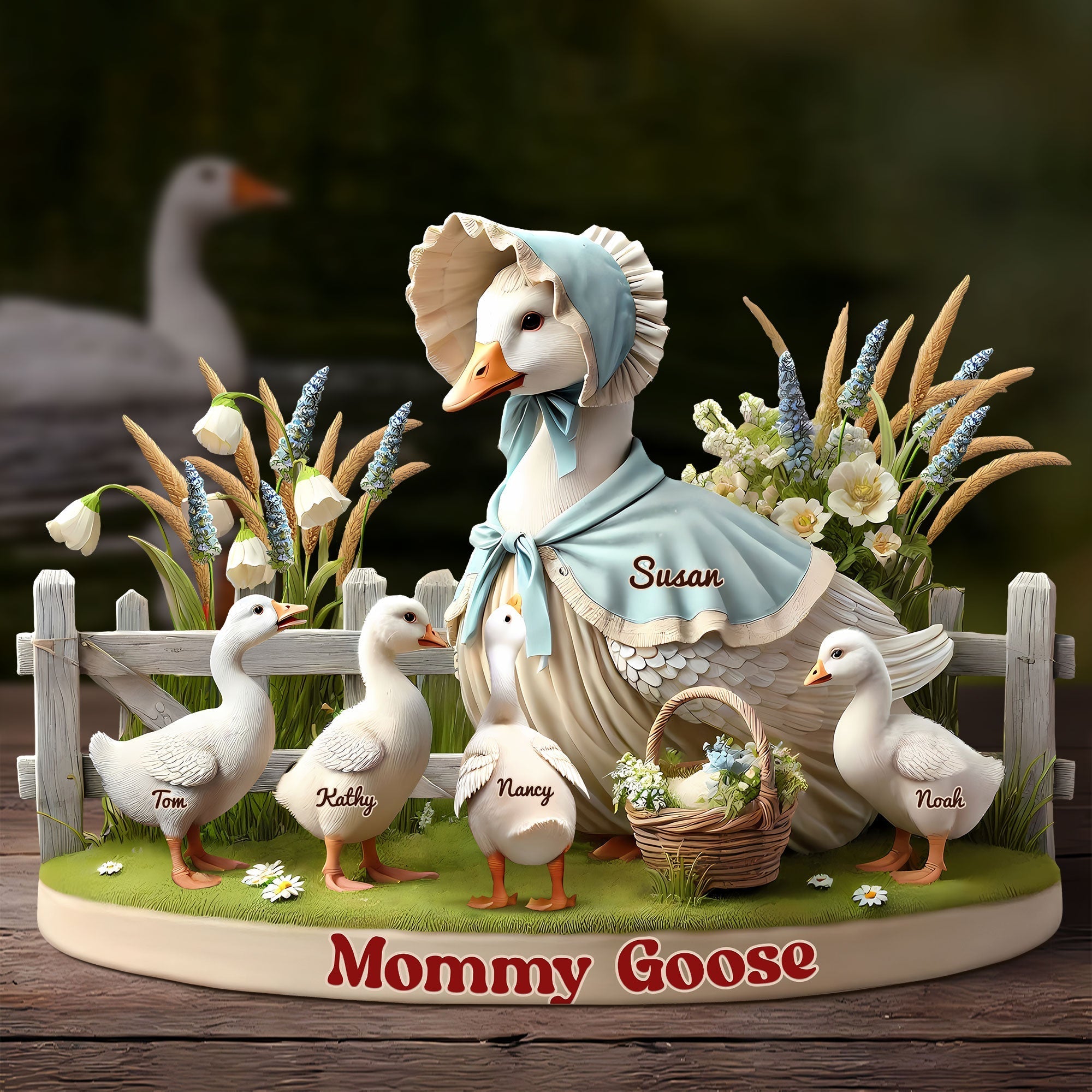 Goose Mom Plaque - Personalized Gifts For Mom 05qhti180425 Bonnet lady